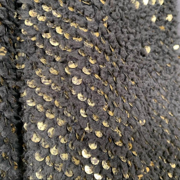 Express Gold sequin black Sherpa jacket - Picture 4 of 4